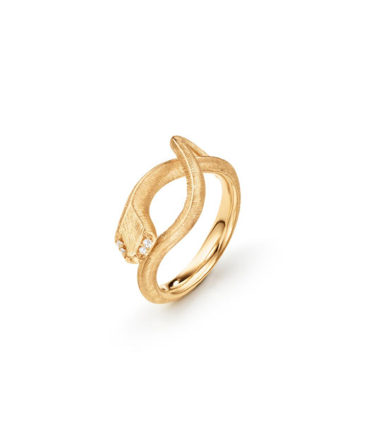 18k gg ring Snakes Small tot 0,02ct tw/vs CC SIZE 53