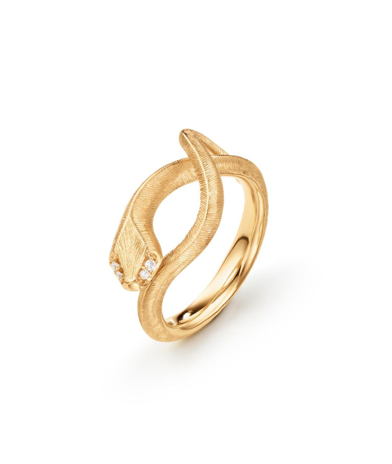 18k gg ring Snakes Small tot 0,02ct tw/vs CC SIZE 53