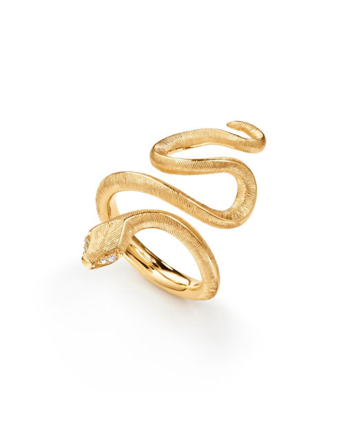 18k gg ring Snakes Medium tot 0,02ct tw/vs BSG CC SIZE 54