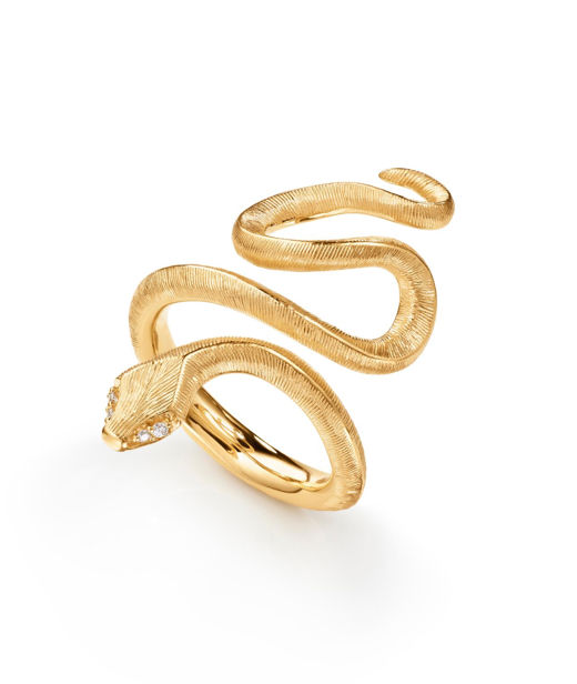 18k gg ring Snakes Medium tot 0,02ct tw/vs BSG CC SIZE 54