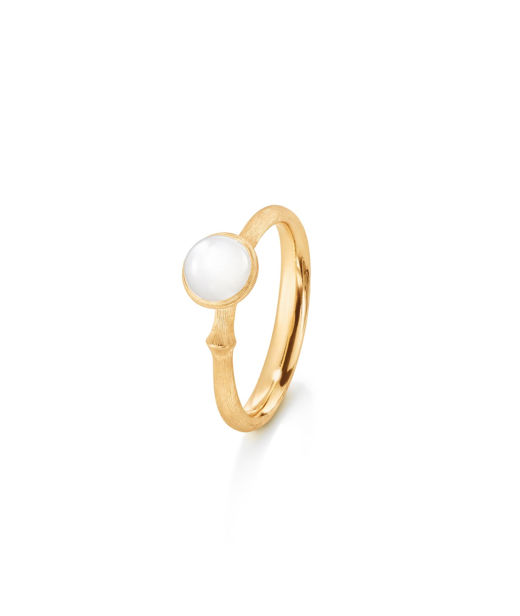 18k gg ring Lotus no.0 vit månsten. BSG SIZE 53