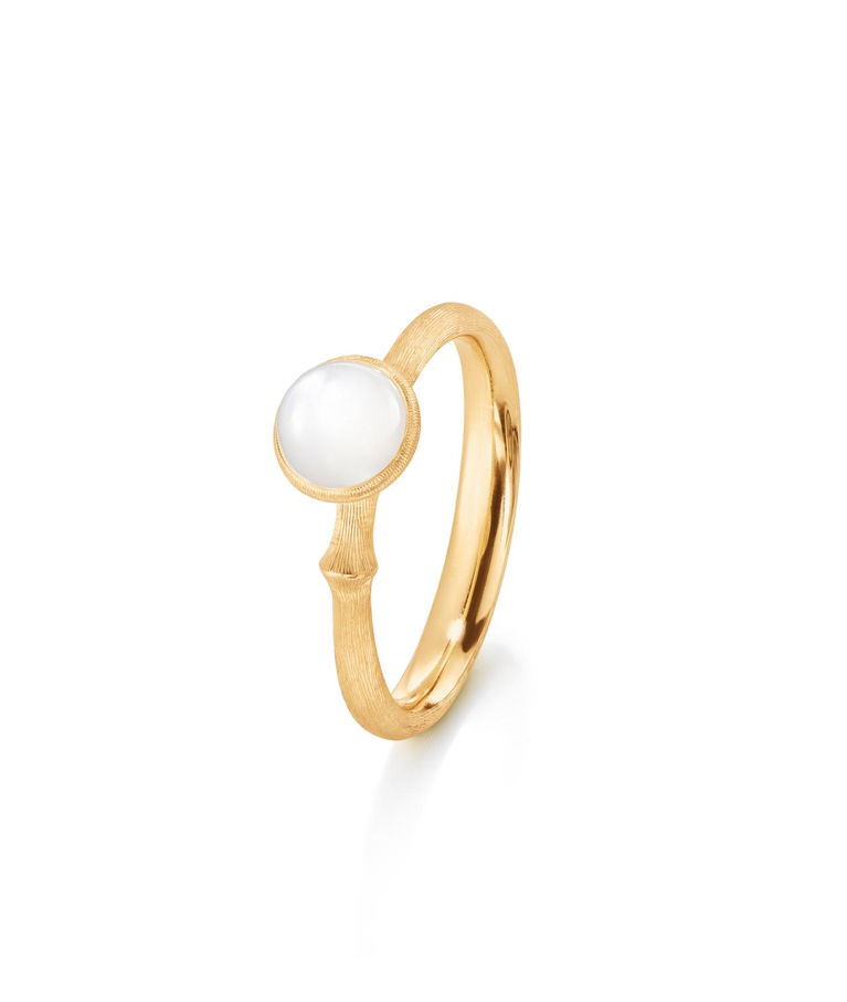 18k gg ring Lotus no.0 vit månsten. BSG SIZE 53