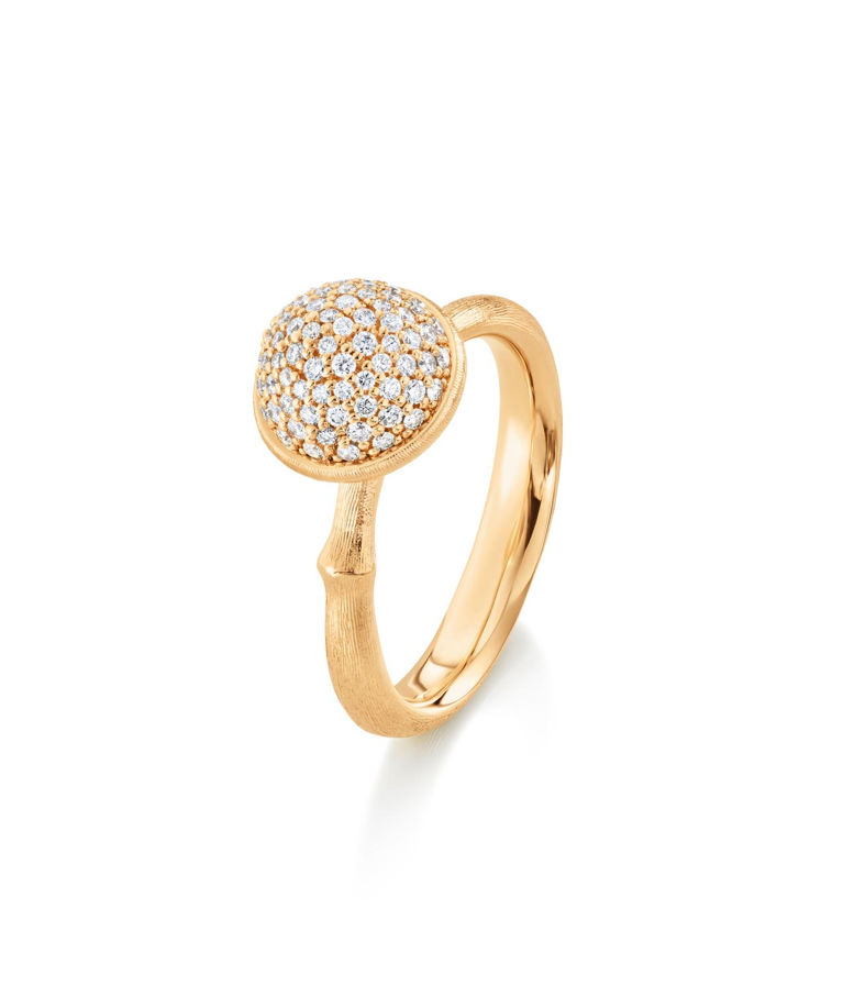 18k gg ring Lotus Medium Pavé 76 dia tot 0,40ct tw/vs CC SIZ