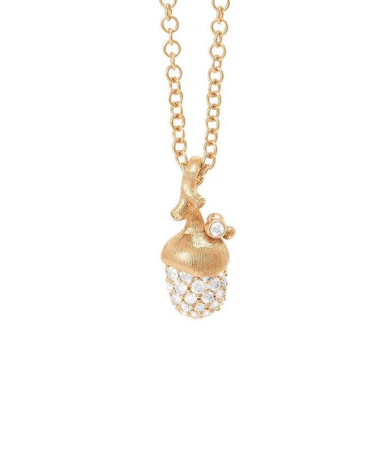 18k gg/rose hänge Forest Small Acorn 0,362ct tw/vs CC