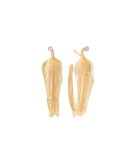 18 gg örhänge Creole Leaves tot. 0,04ct TW.VS CC