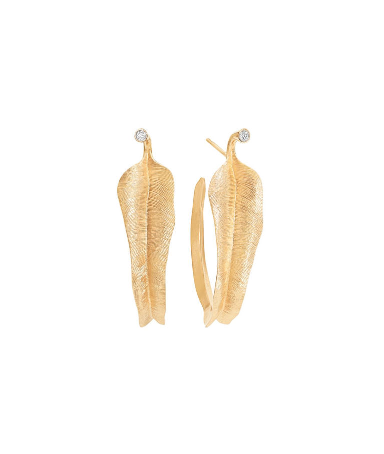 18 gg örhänge Creole Leaves tot. 0,04ct TW.VS CC