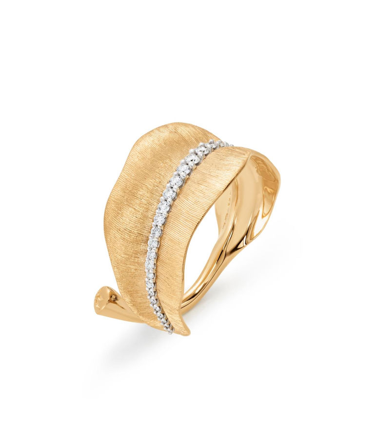 18k rg ring Leaves medium tot 0,28ct tw.vs CC SIZE 55