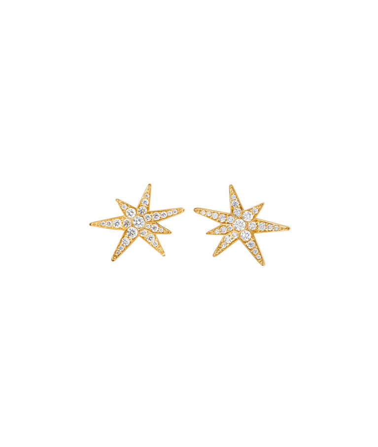 18k gg Örhänge Funky Stars Small tot. 0,24ct tw/vs