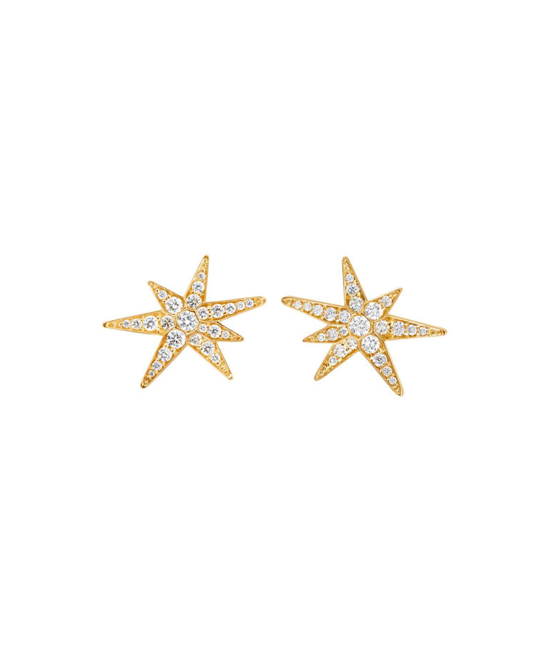 18k gg Örhänge Funky Stars Small tot. 0,24ct tw/vs