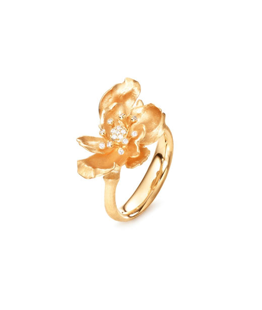 18k gg ring Wild Rose Small 15dia 0,07ct tw.vs SIZE 54