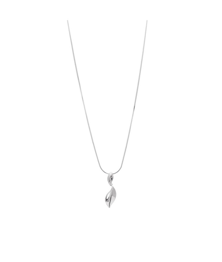 SilverHalsband 2 hängande löv 4kant 42+5cm
