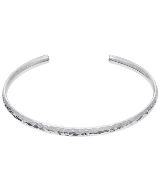 SilverArmring smal med hamrad yta
