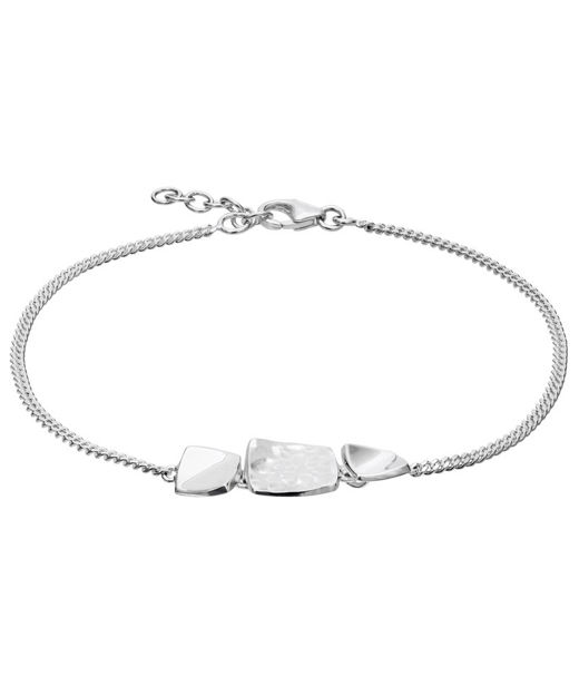Silverarmband 18+2cm kvadrater hamrad slät venezia