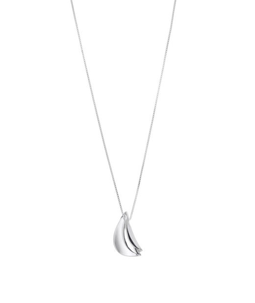 Silverhalsband Matt/blank 2 löv i ett. 42+3cm