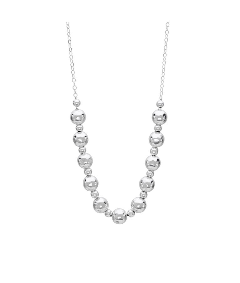 Silverhalsband hamrade kulor 45CM