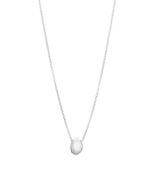 Silverhalsband oregelbunden droppe, 42+3cm