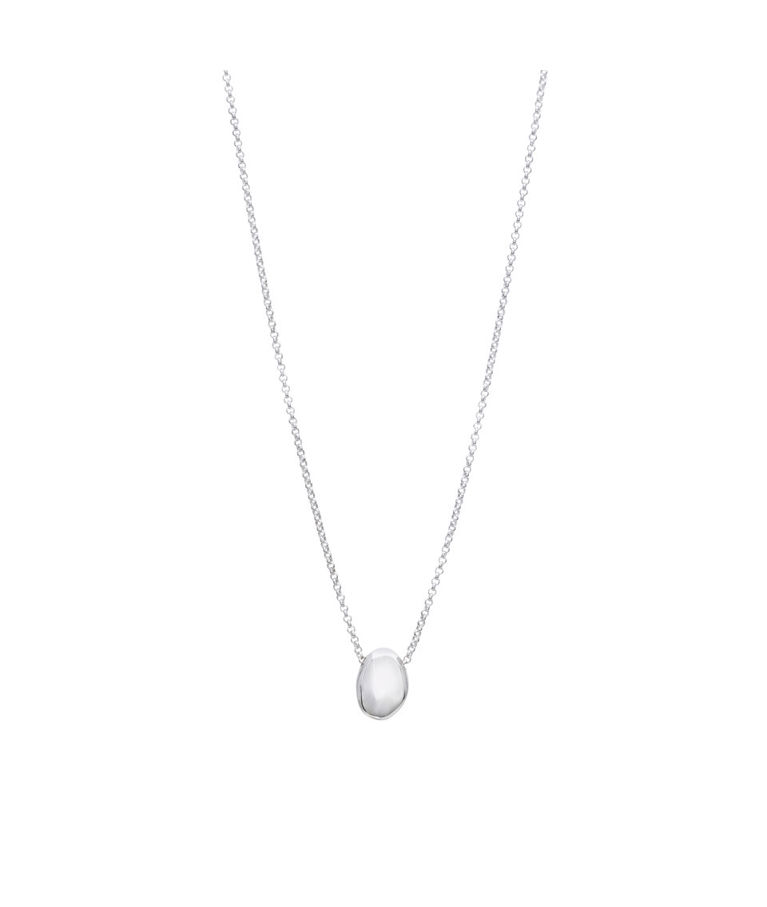 Silverhalsband oregelbunden droppe, 42+3cm