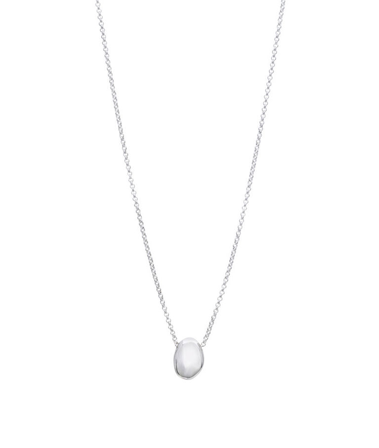 Silverhalsband oregelbunden droppe, 42+3cm