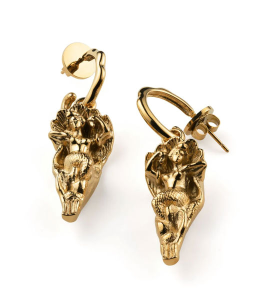 Stålörhänge Siréne Mermaid Golden Hoops
