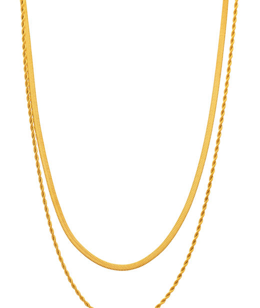Stålhalsband Epione Dubble Chain gold