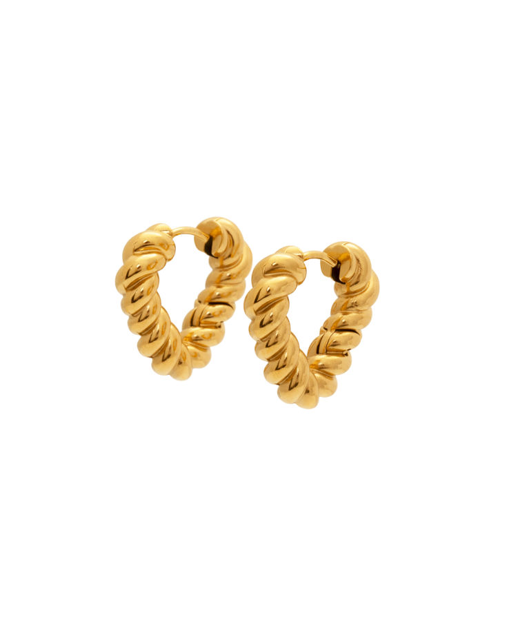 Stålörhänge Theia Golden Rope gold