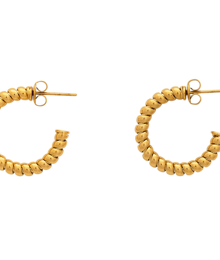 Stålörhänge Theia Rope gold