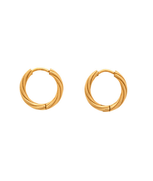 Stålörhänge Theia Twisted Creol gold