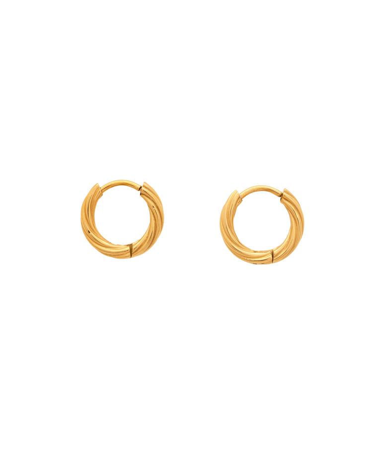 Stålörhänge Theia Petit Twisted Creol gold