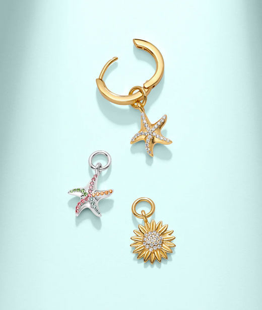 Silverhänge Girasole Hoop Charm cz