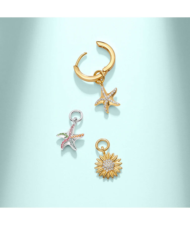 Silverhänge Girasole Hoop Charm cz