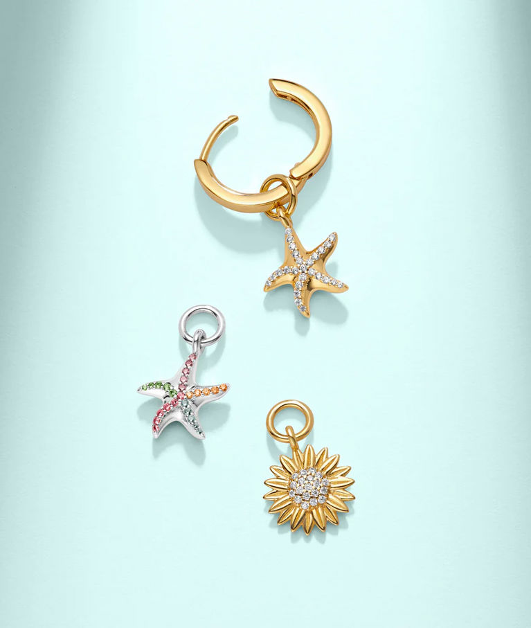 Silverhänge Girasole Hoop Charm cz