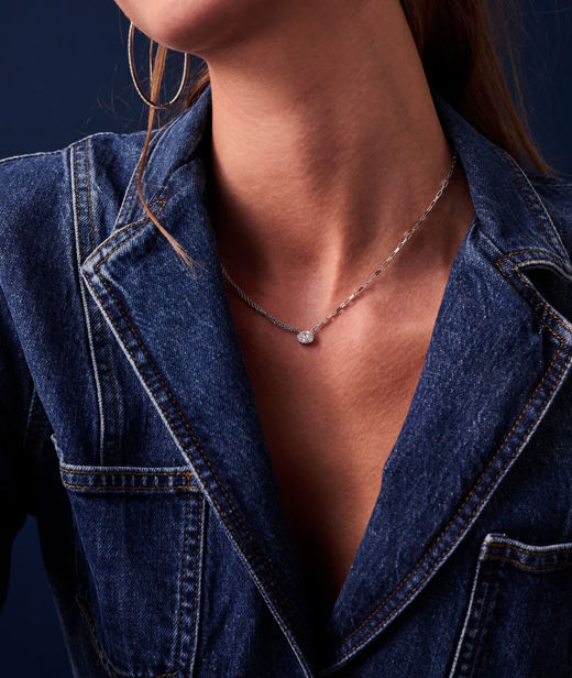 Silverhalsband Ellisse Uno cz