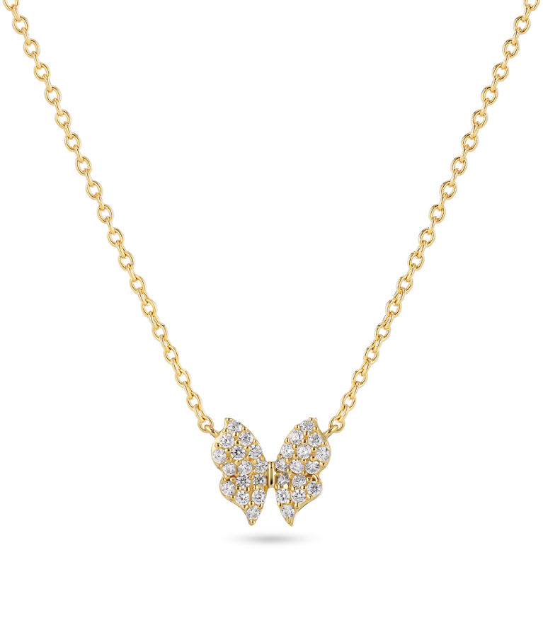 Silverhalsband Farfalla cz fg