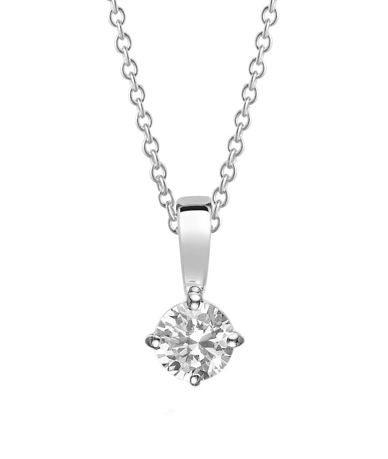 Silverhalsband Princess Round 4mm cz BS