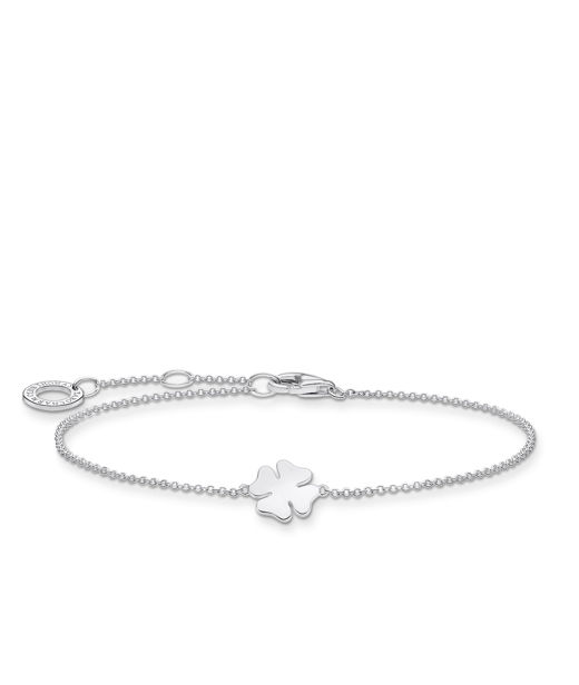Silverarmband Klöverblad