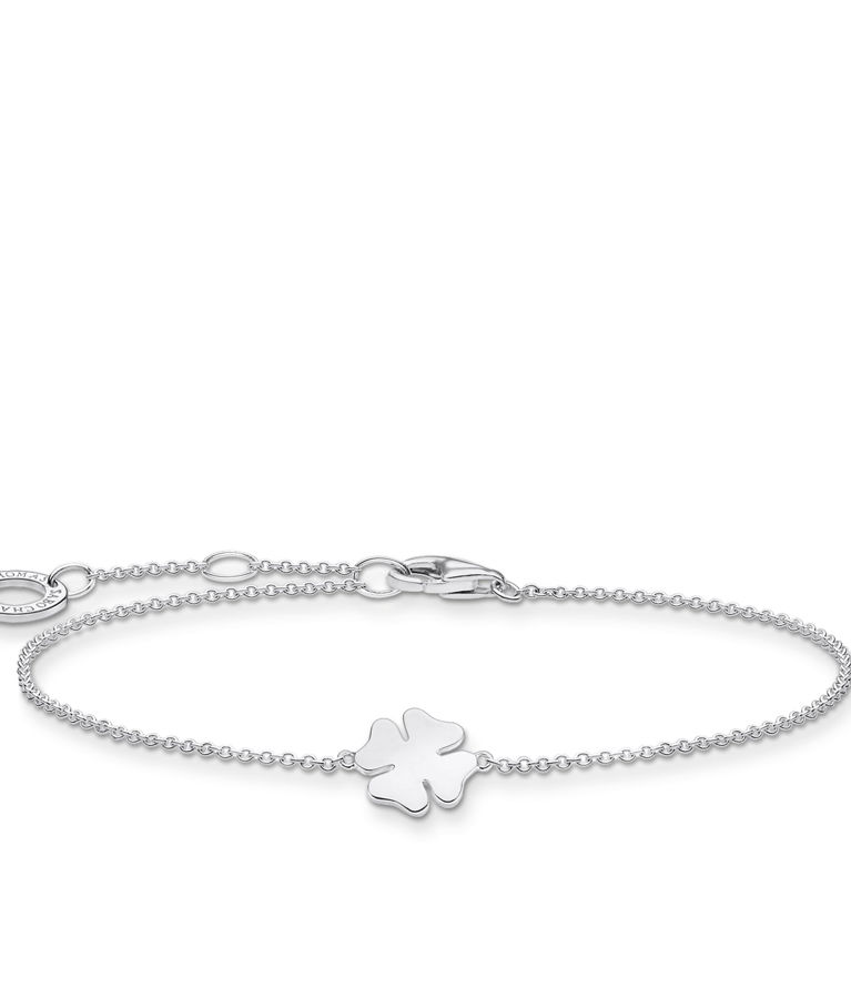 Silverarmband Klöverblad