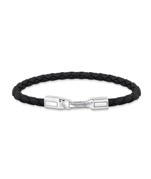 UTTG! Silverarmband Läder svart