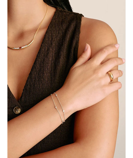 Silverarmband Zirconia Double-Row