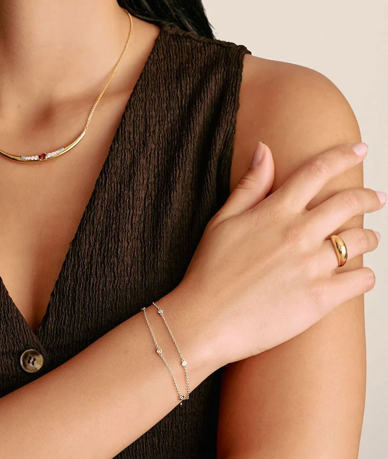 Silverarmband Zirconia Double-Row