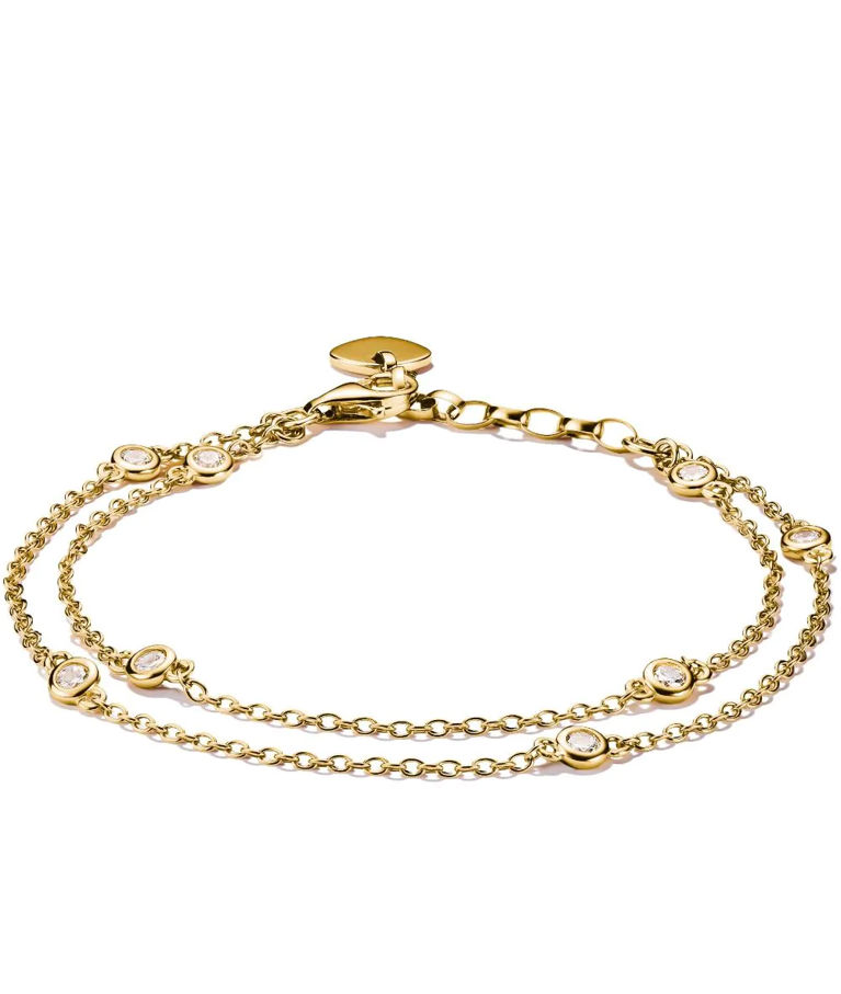 Silverarmband Zirconia Double-Row fg