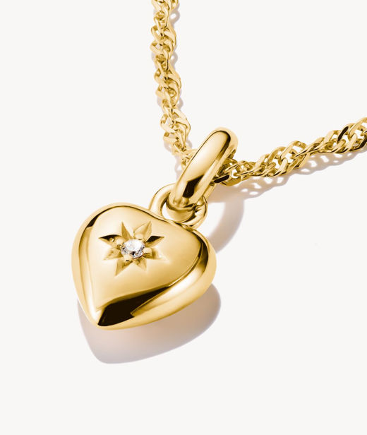 Silverberlock Heart with White cz Connect fg