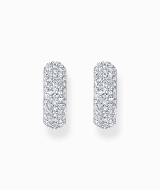 Silverörhänge Hoop pavé medium cz
