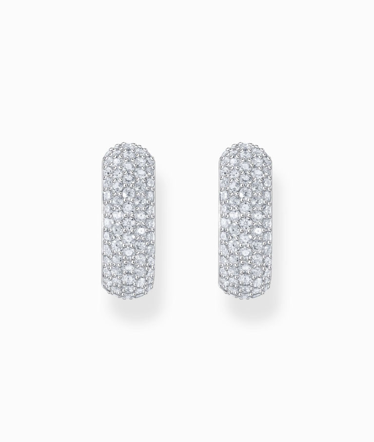 Silverörhänge Hoop pavé medium cz