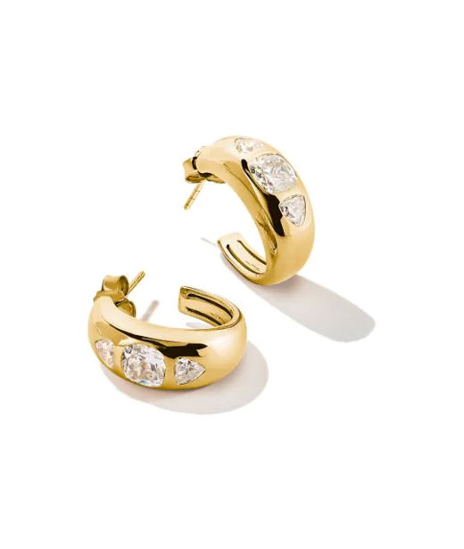 Silverörhänge Hoop Zirconia Stones Bold Elegance fg