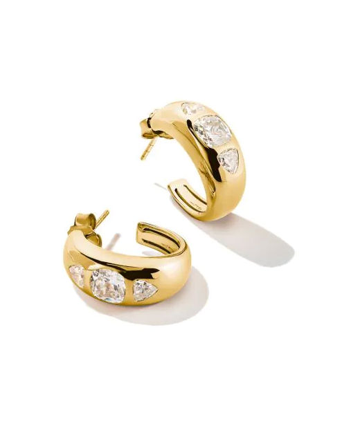 Silverörhänge Hoop Zirconia Stones Bold Elegance fg