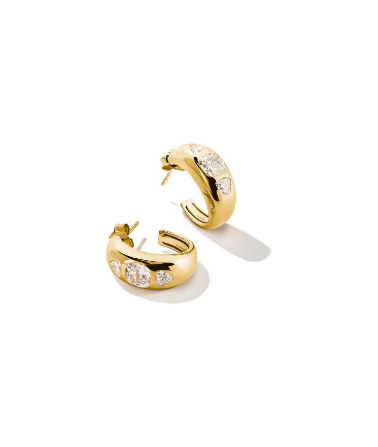 Silverörhänge Hoop Zirconia Stones Bold Elegance fg