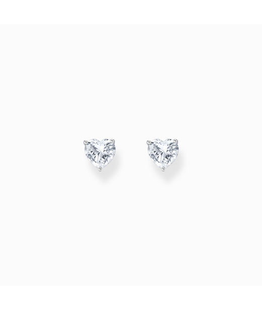 Silverörhänge Heartshaped cz stud