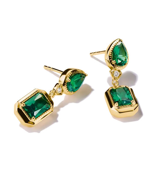 Silverörhänge Green Stones fg