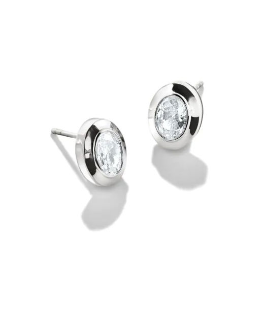 Silverörhänge Oval Stud Zirconia