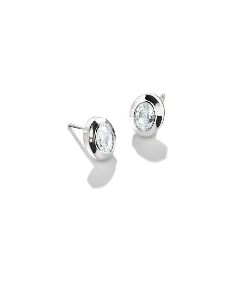 Silverörhänge Oval Stud Zirconia